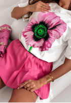 Krótkie spódnico-spodenki z plisami Venice Beach różowe