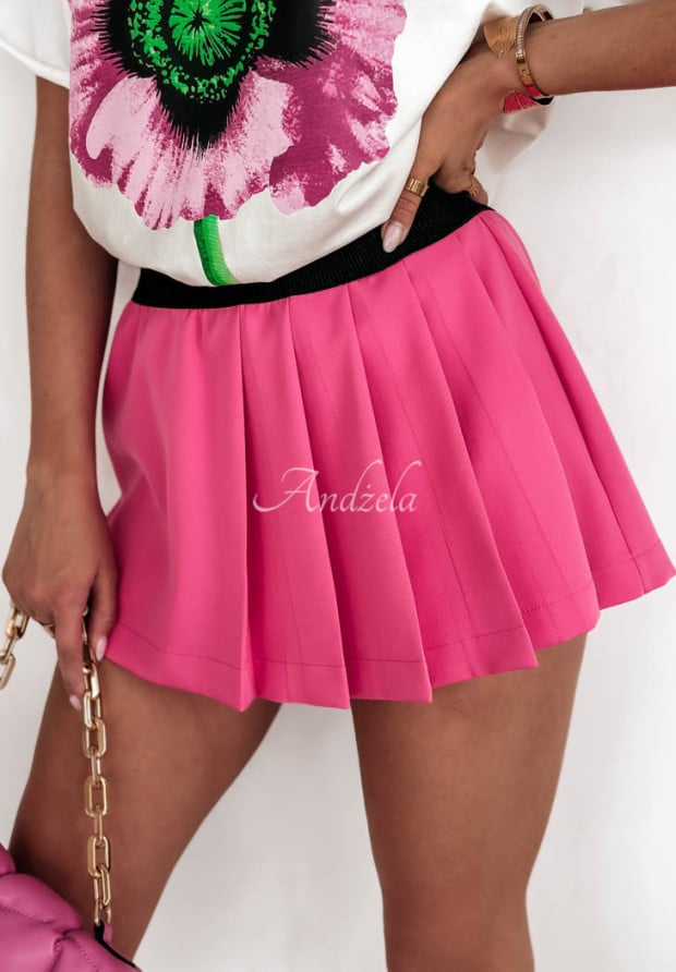 Krótkie spódnico-spodenki z plisami Venice Beach różowe