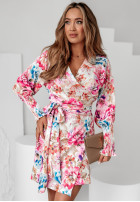 Breezy Petal pink and purple floral envelope dress