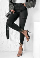 Spodnie jeansowe skinny z przetarciami Power Moves czarne