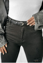 Spodnie jeansowe skinny z przetarciami Power Moves czarne
