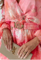 Kwiecista sukienka z falbankami Floral Innovators różowa