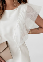 Sukienka z tiulowymi rękawkami Enchanting Veil biała