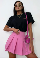 Plisowane spódnico-spodenki mini La Milla Casa De Moda różowe