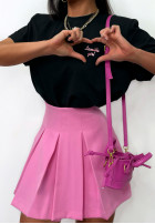 Plisowane spódnico-spodenki mini La Milla Casa De Moda różowe