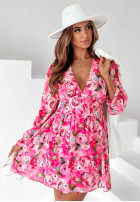 Kwiecista sukienka mini Timeless Blooms różowa
