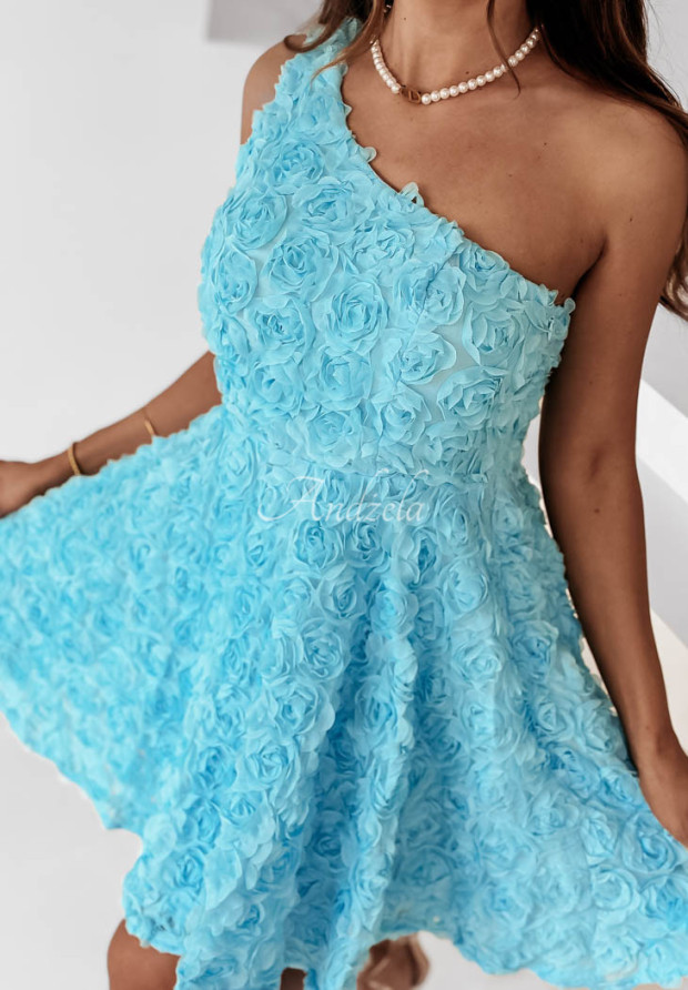 Rozkloszowana sukienka mini Roselle Sensation niebieska