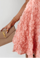 Rozkloszowana sukienka mini Roselle Sensation pudrowy róż