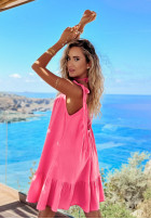 Muślinowa sukienka na ramiączkach Aloha Beaches różowa