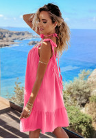 Muślinowa sukienka na ramiączkach Aloha Beaches różowa