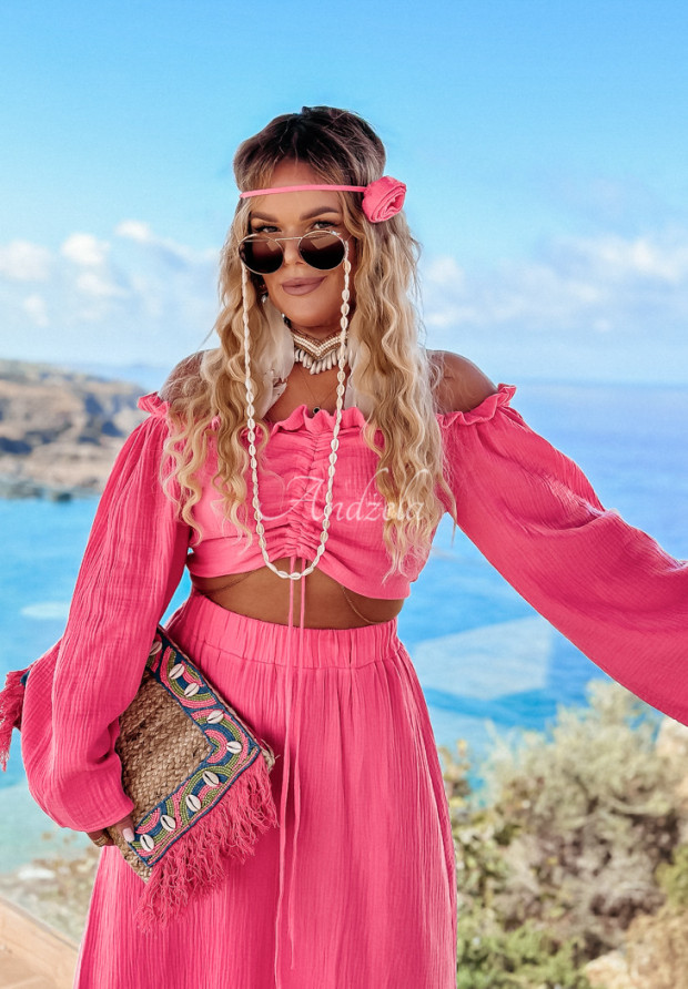 Długa muślinowa spódnica Aloha Beaches różowa