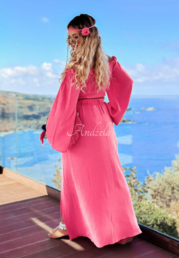 Długa muślinowa spódnica Aloha Beaches różowa