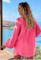 Muślinowa koszula z kieszeniami Aloha Beaches różowa