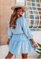 Muślinowa sukienka hiszpanka Friliana błękitna