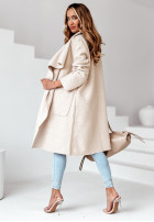 Płaszcz oversize z imitacji kożucha Fashion Revolution beżowy