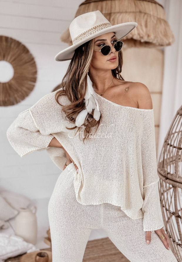Sweter oversize Sandy Sunshine beżowy