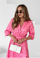 Sukienka midi w wisienki Sweet Secrets różowa