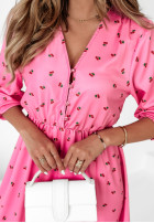 Sukienka midi w wisienki Sweet Secrets różowa