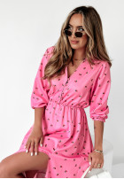 Sukienka midi w wisienki Sweet Secrets różowa