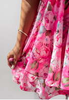 Kwiecista sukienka hiszpanka mini Iris Serenade różowa