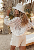 Ażurowy sweter Seaside Elegance beżowy