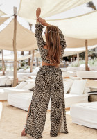 Komplet spódnica maxi i bluzka Safari Sensation w panterkę