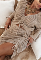 Ażurowy komplet boho I've Missed You Summer beżowy