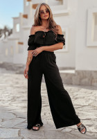 Set of spangled blouse and wide leg pants Sublime Waves black