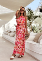 Kwiecista sukienka Hue Harmony różowo-pomarańczowa