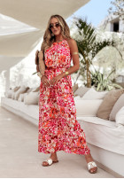 Kwiecista sukienka Hue Harmony różowo-pomarańczowa