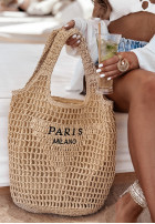 Pleciona torebka Paris Milano II beżowa