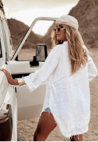 Długa koszula z kieszeniami Take A Trip biała