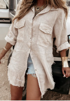 Długa koszula z kieszeniami Take A Trip beżowa