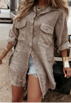 Długa koszula z kieszeniami Take A Trip szara