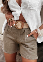 Krótkie spodenki z paskiem Follow The Road szare