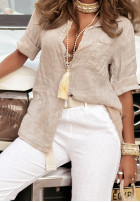 Koszula z kieszenią Take A Trip beżowa