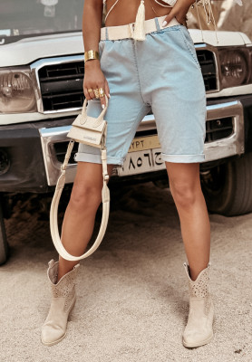 No Going Back short denim shorts blue