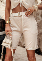 Krótkie jeansowe spodenki No Going Back beżowe