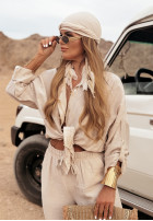 Koszula oversize z kieszenią A Day In May beżowa