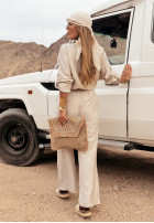 Koszula oversize z kieszenią A Day In May beżowa