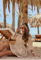 Muślinowa sukienka hiszpanka Sunset Shore beżowa