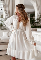 Sukienka z koronką i falbankami Sandy Sunrise biała