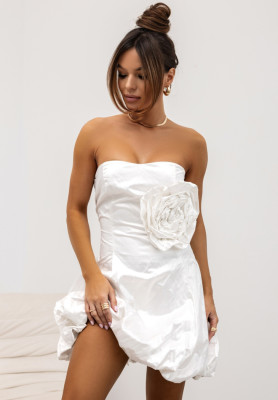 Cocomore Charming Flora white mini dress with rose