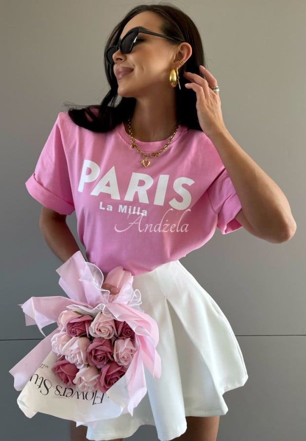 T-shirt z nadrukiem La Milla Paris różowy