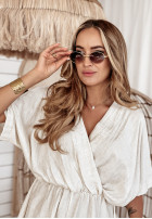 Krótki lniany kombinezon Life's A Breeze ecru