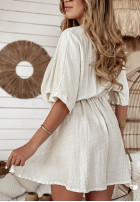 Krótki lniany kombinezon Life's A Breeze ecru