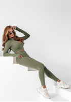 Komplet bluzka i legginsy Will Come To You khaki