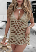 Ozdobnie pleciony top boho Vacaciones złoty