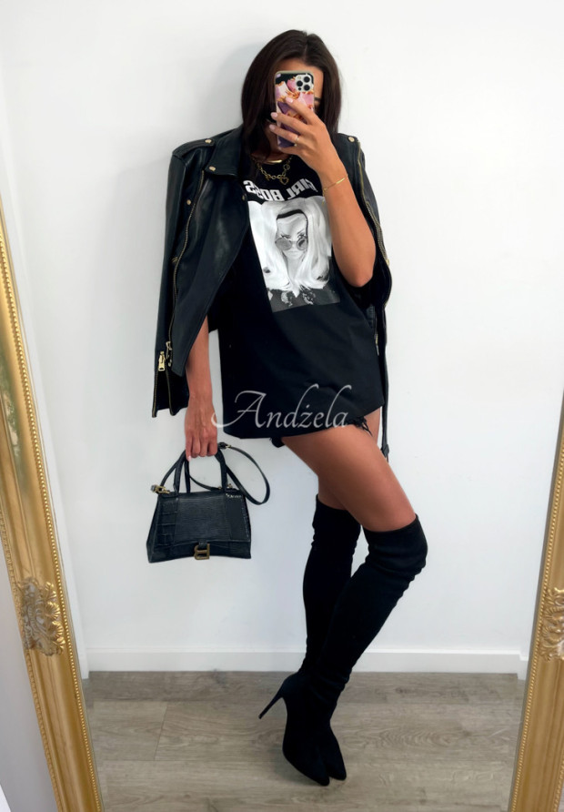 T-shirt oversize La Milla Girl Boss czarny