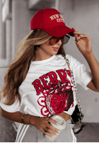 T-shirt z nadrukiem Berry biały